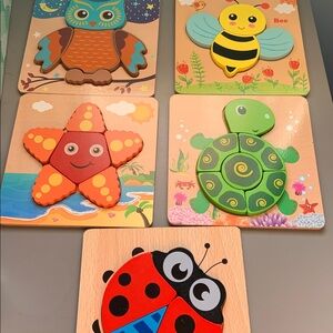 BIGshu Wooden Toy Box puzzles - Lime Green Tree Design